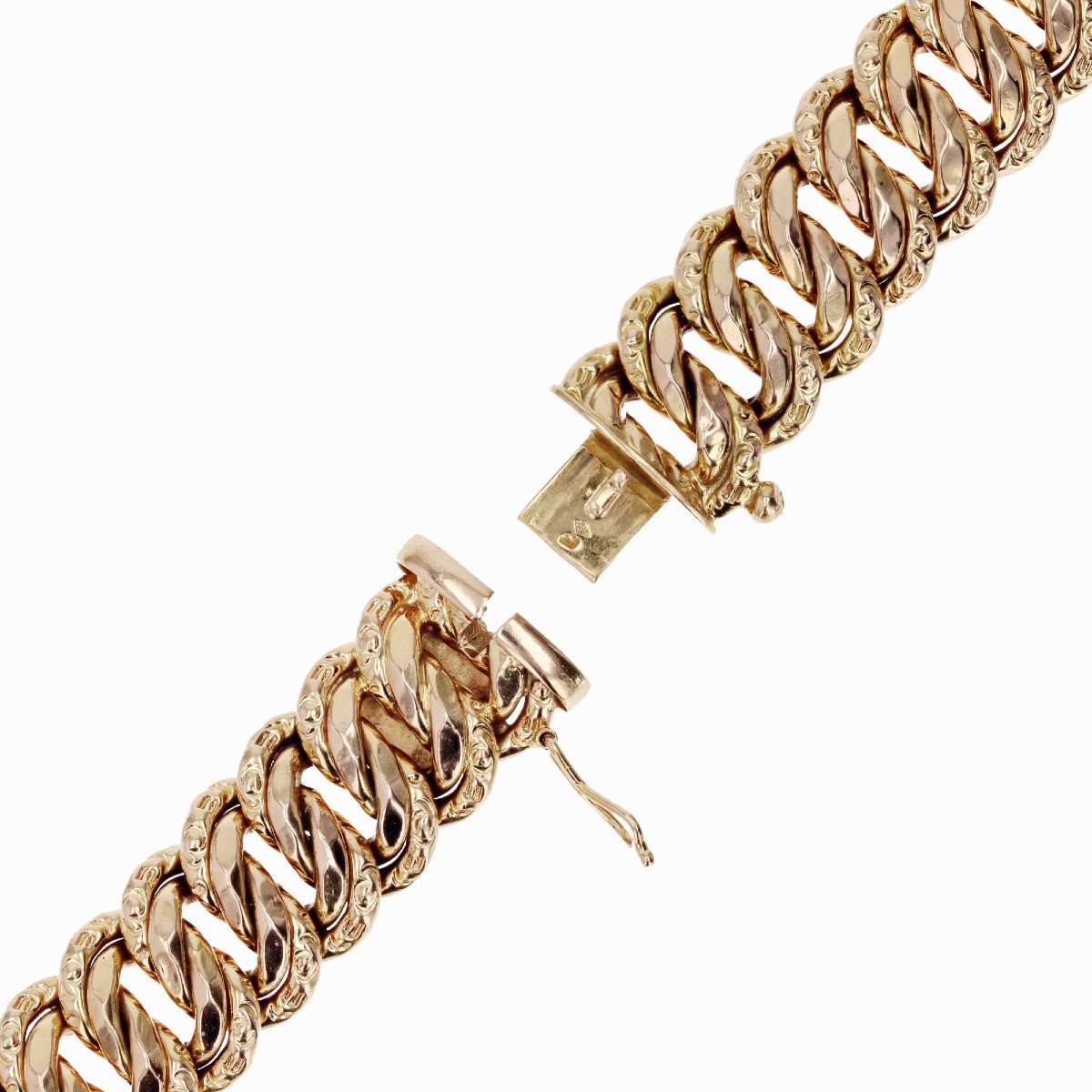 Retro Rose Gold Curb Bracelet-photo-4