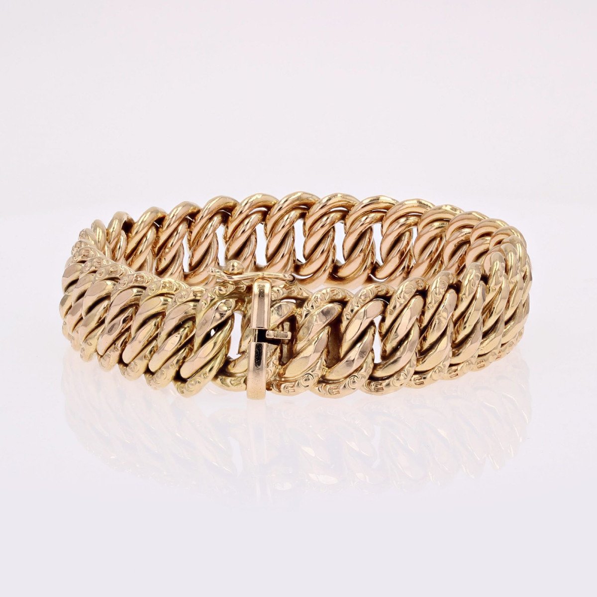 Retro Rose Gold Curb Bracelet-photo-5