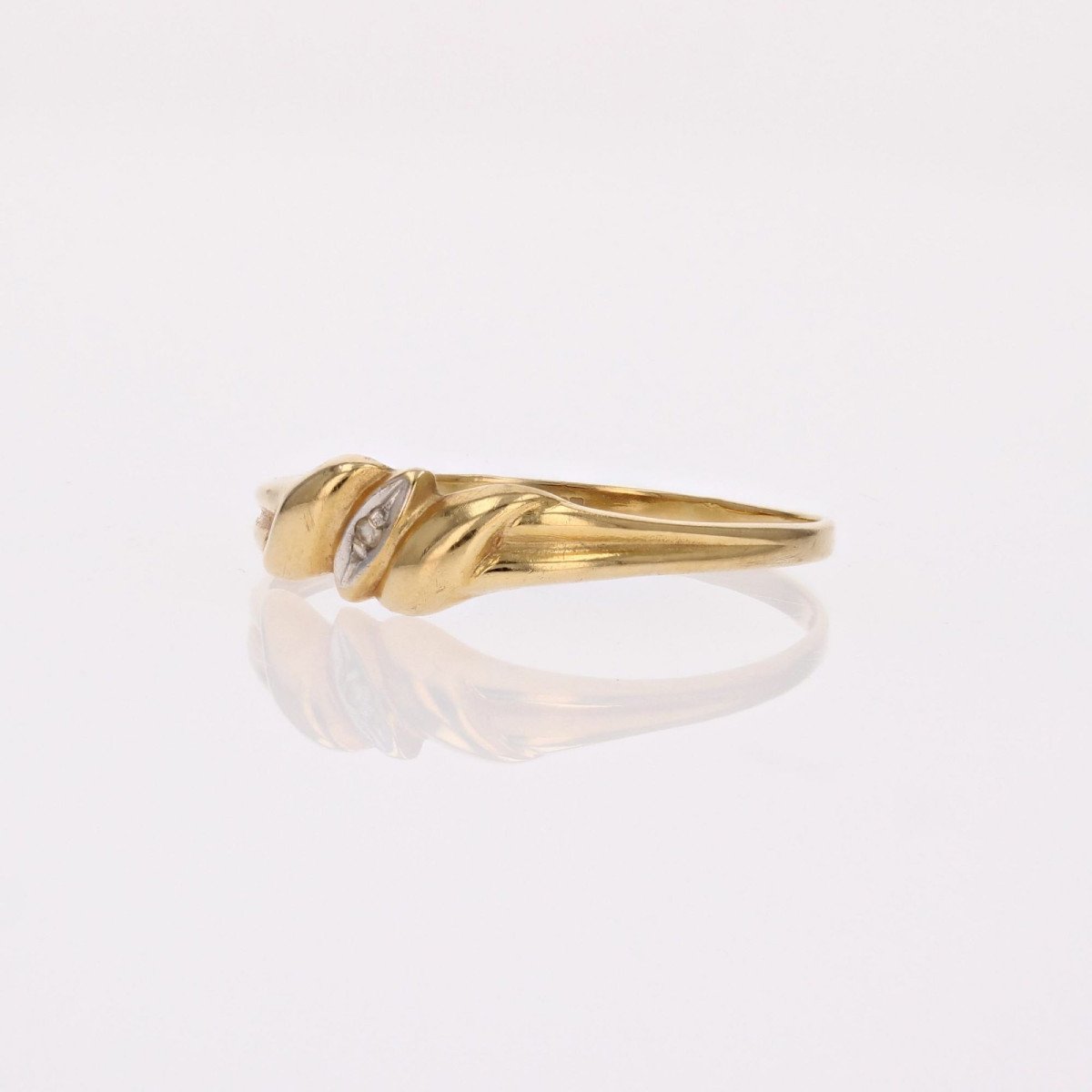 Fine Pre-owned Yellow Gold Diamond Ring-photo-3