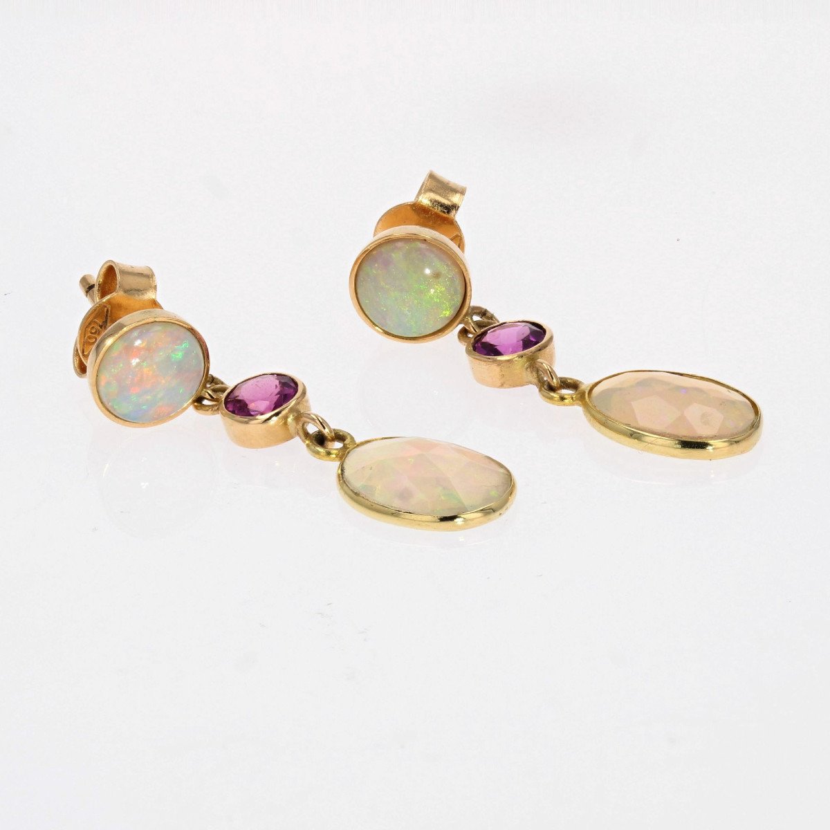 Opal Garnet Dangle Earrings-photo-4