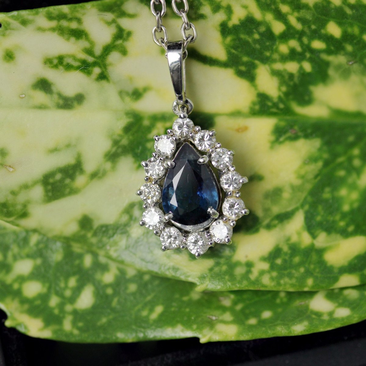 Sapphire Diamond Drop Pendant-photo-3