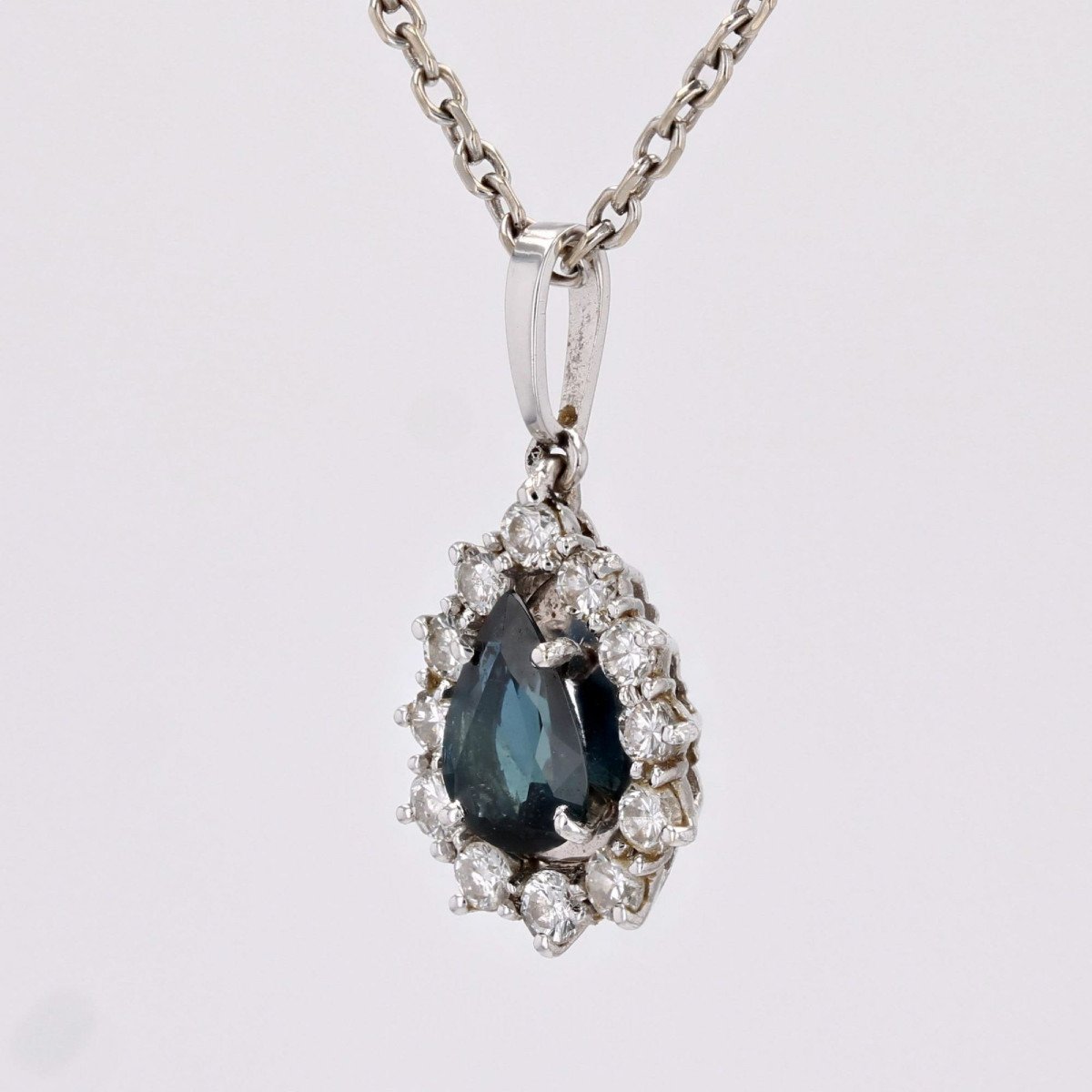 Sapphire Diamond Drop Pendant-photo-1