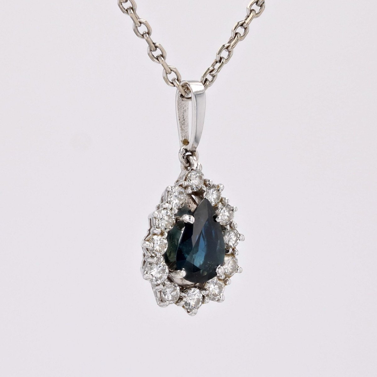 Sapphire Diamond Drop Pendant-photo-2