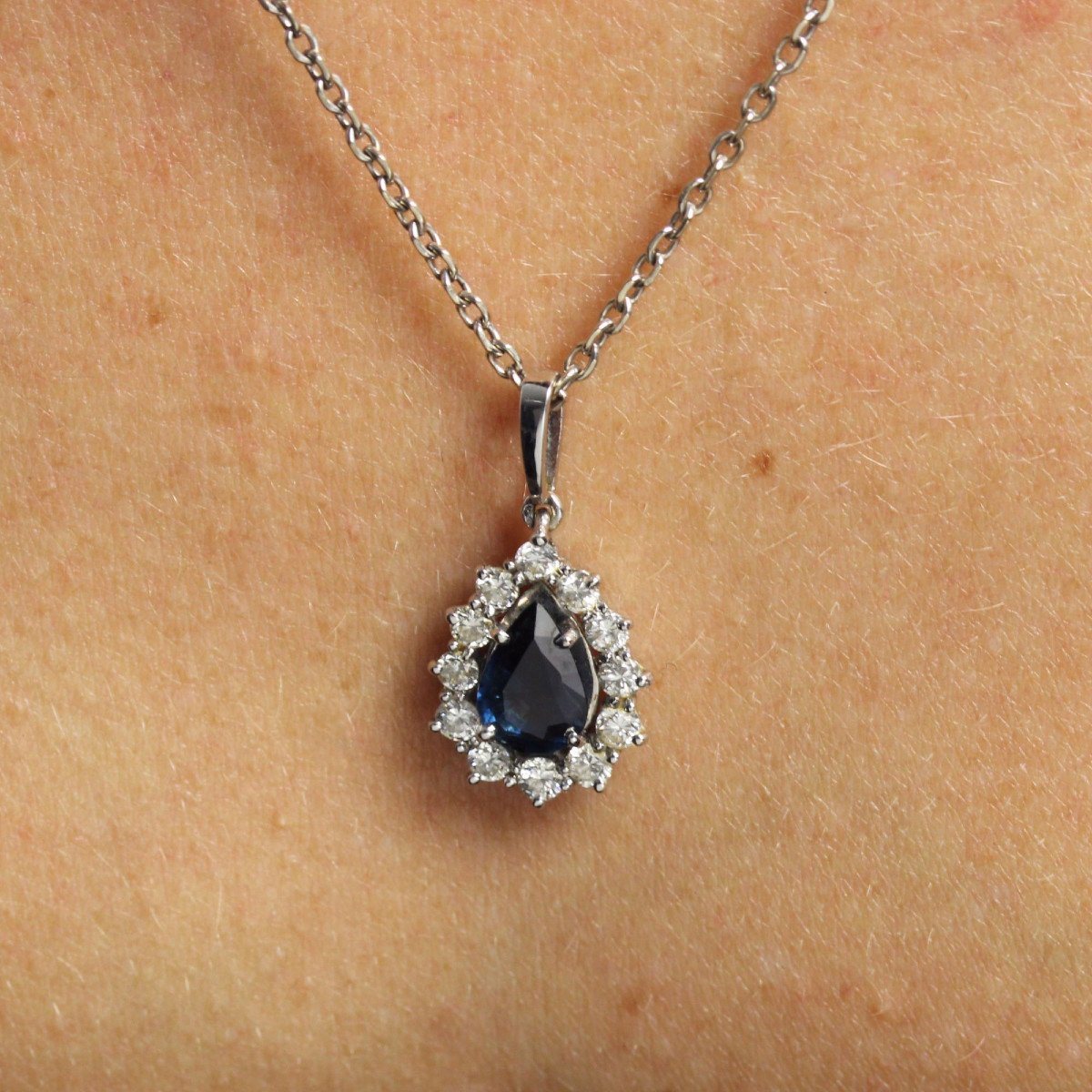 Sapphire Diamond Drop Pendant-photo-4