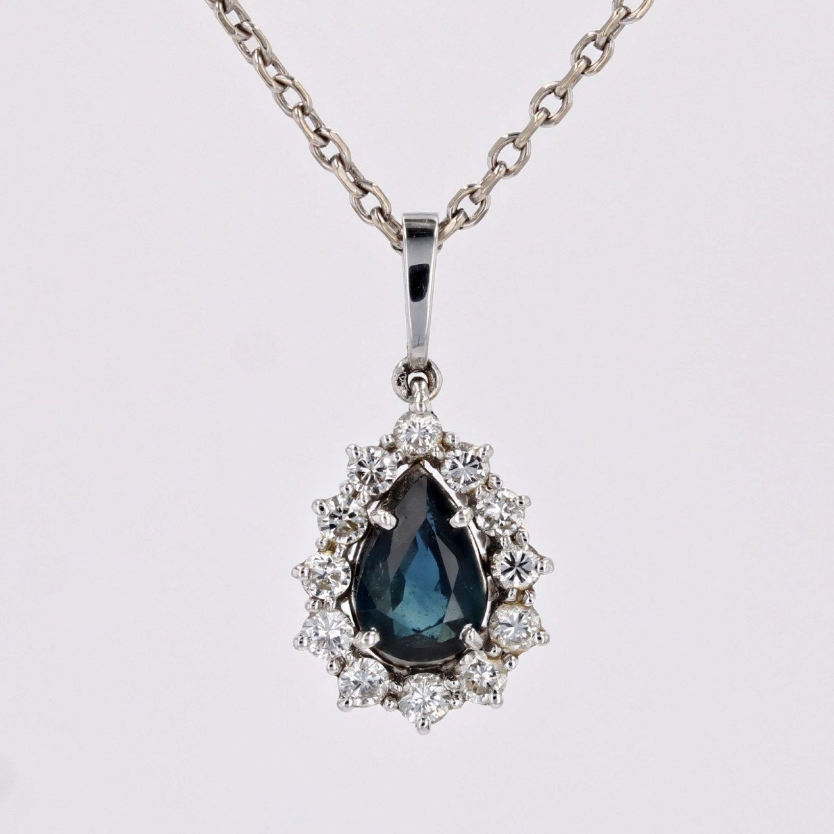 Sapphire Diamond Drop Pendant-photo-5