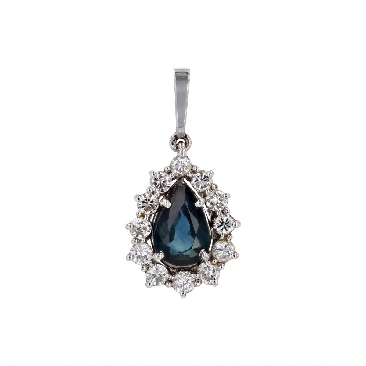 Sapphire Diamond Drop Pendant