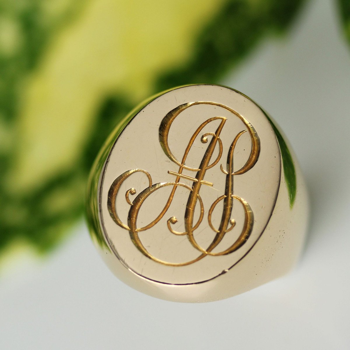 Solid Rose Gold Signet Ring-photo-3