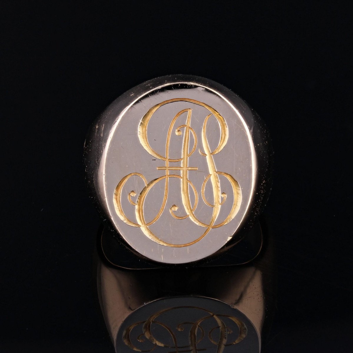 Solid Rose Gold Signet Ring-photo-1