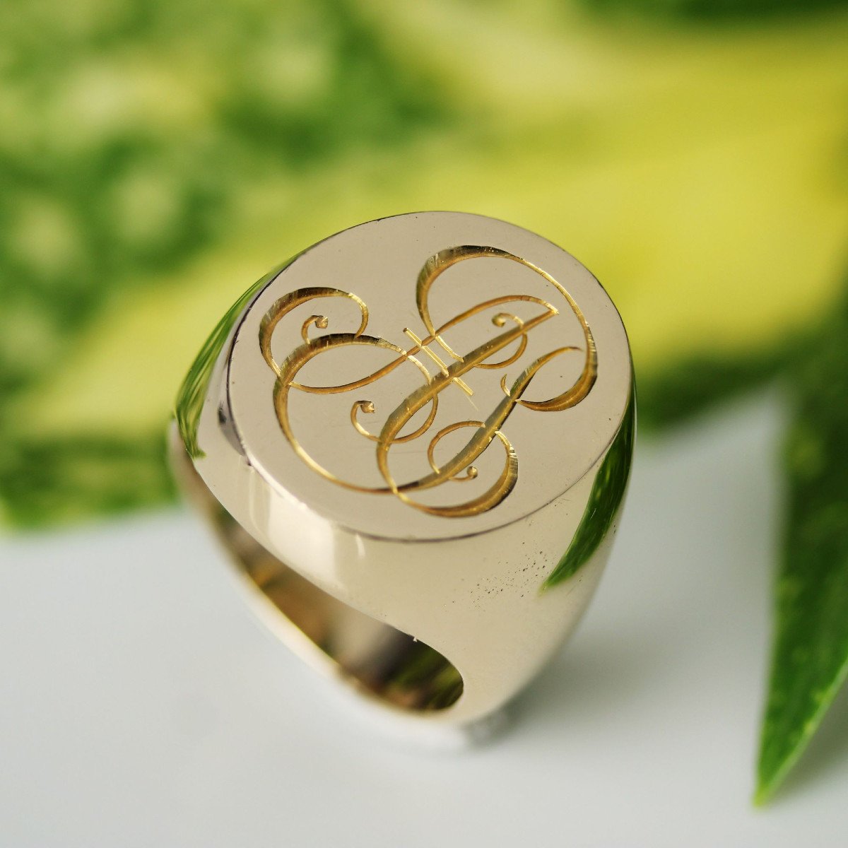 Solid Rose Gold Signet Ring-photo-5