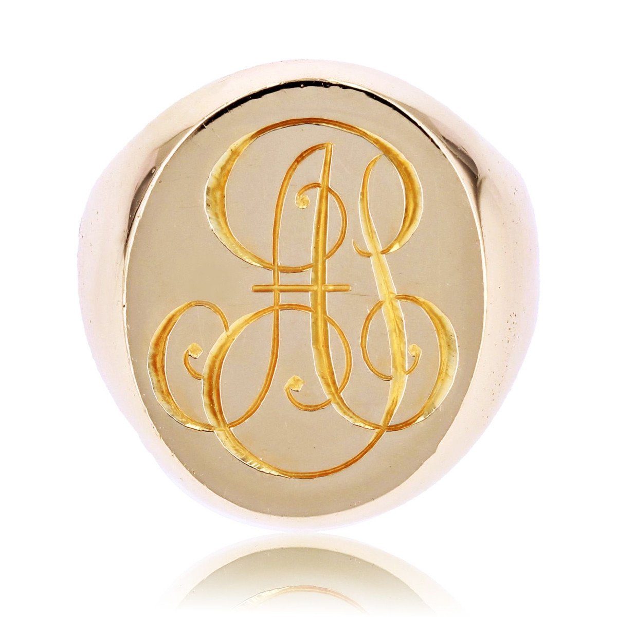 Solid Rose Gold Signet Ring