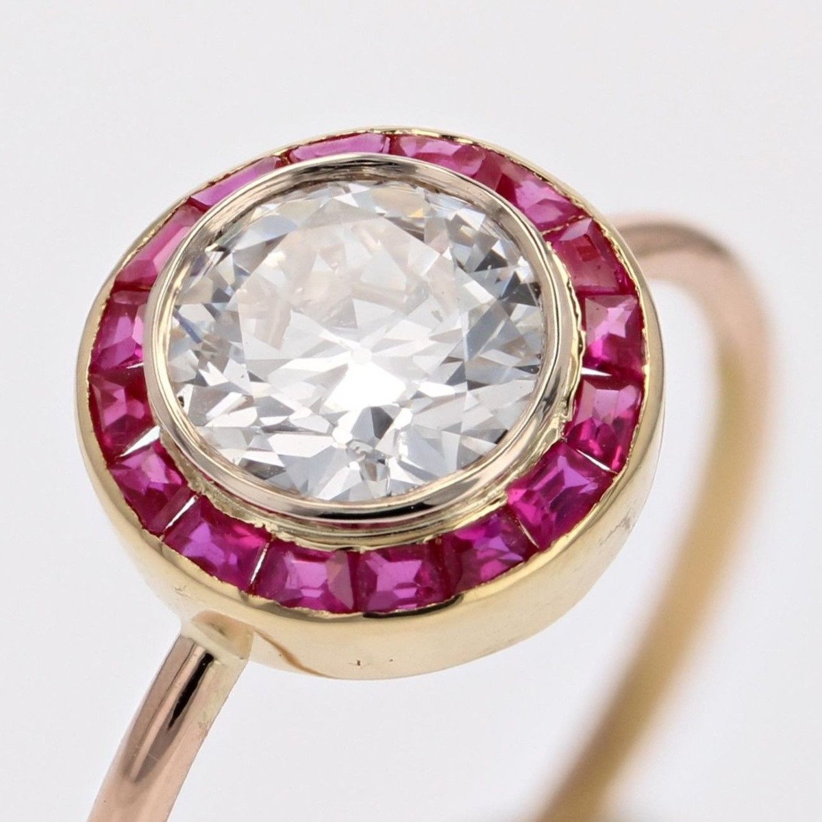 Antique Round Diamond And Ruby Ring-photo-5