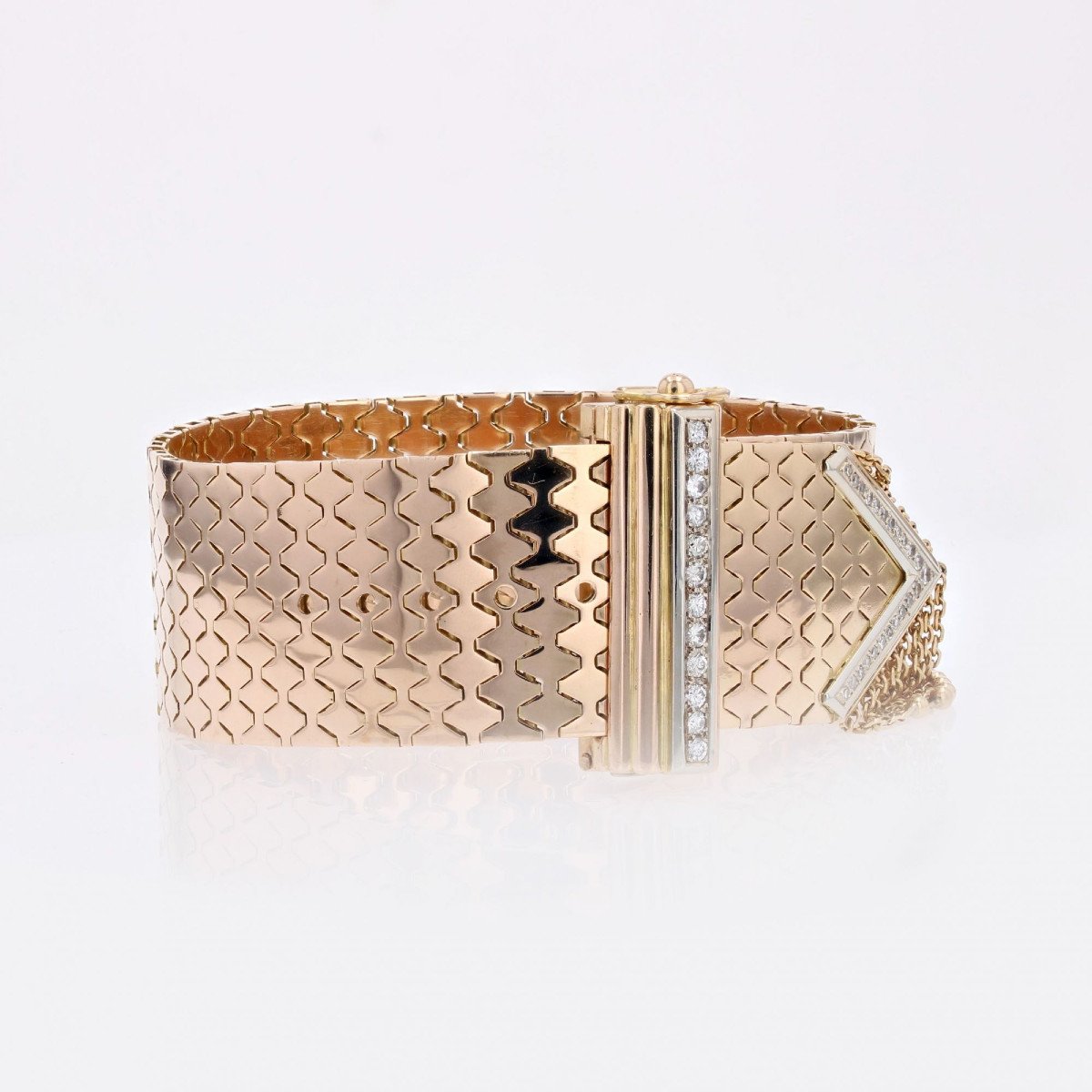 Retro Gold Diamond Belt Bracelet-photo-1