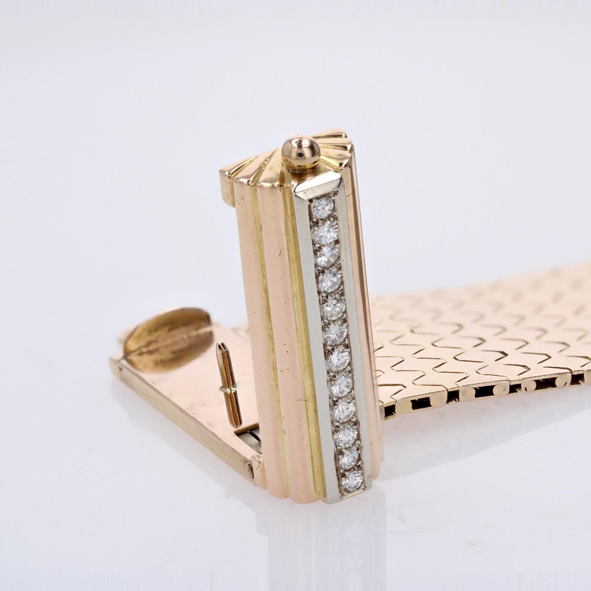 Retro Gold Diamond Belt Bracelet-photo-3