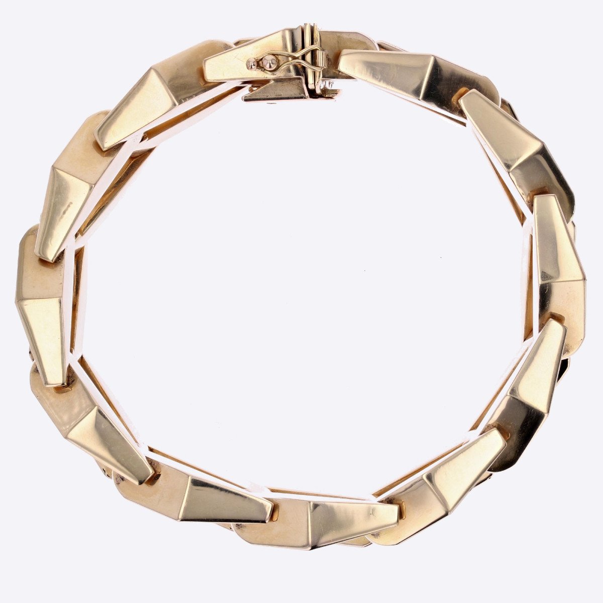 Geometric Gold Curb Bracelet-photo-4