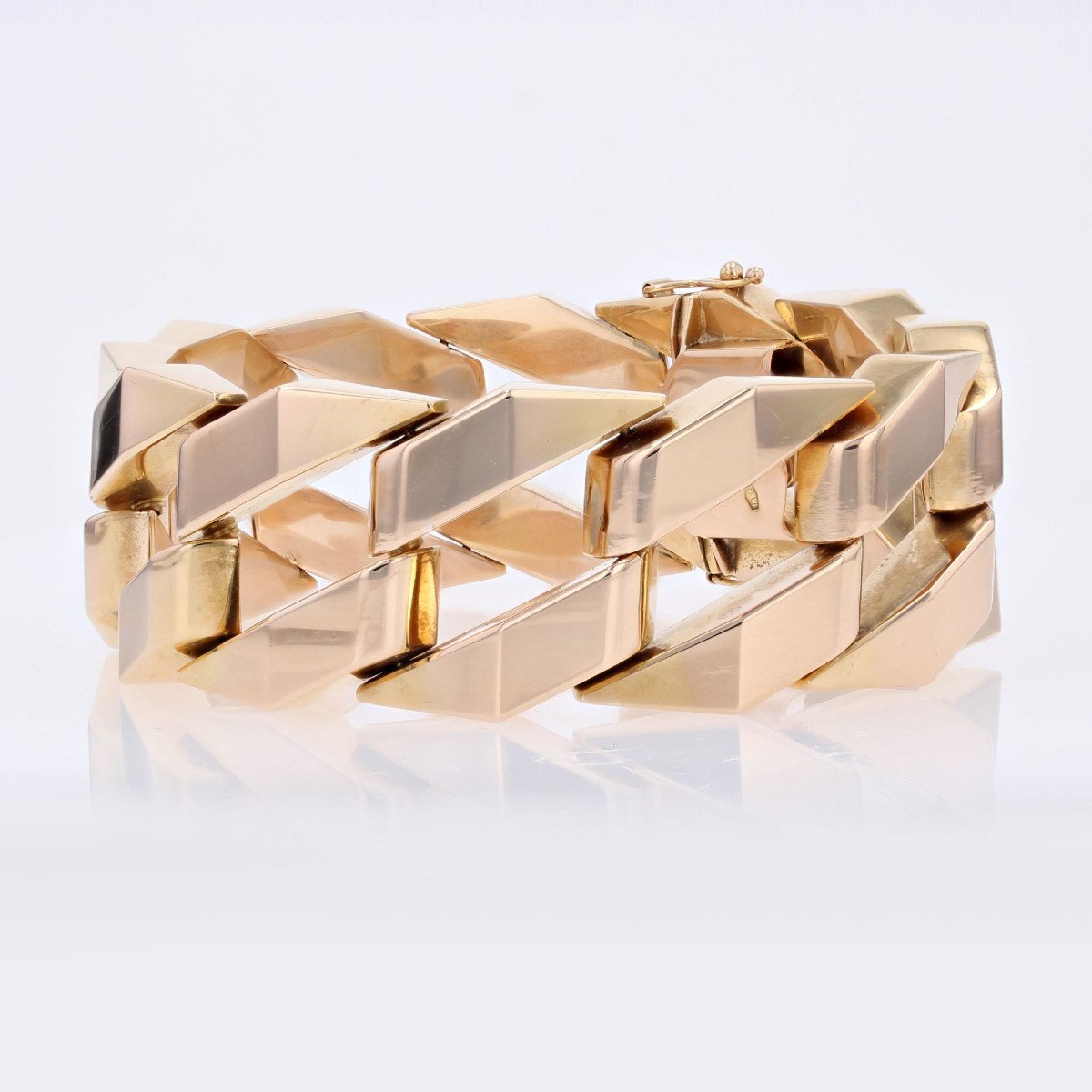 Geometric Gold Curb Bracelet-photo-1