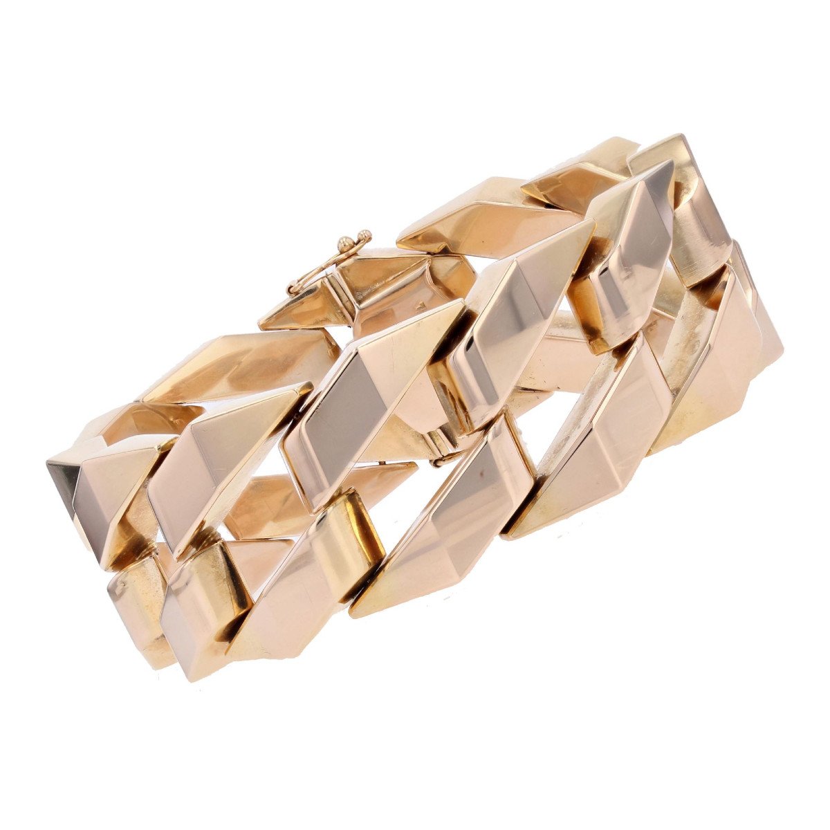 Geometric Gold Curb Bracelet