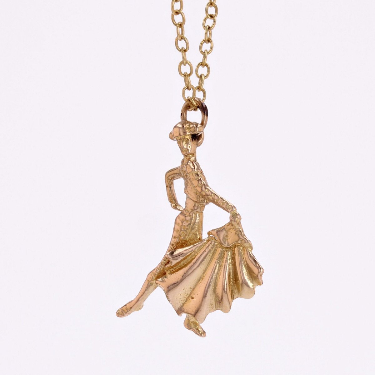 Torero Matador Yellow Gold Charm Pendant-photo-2