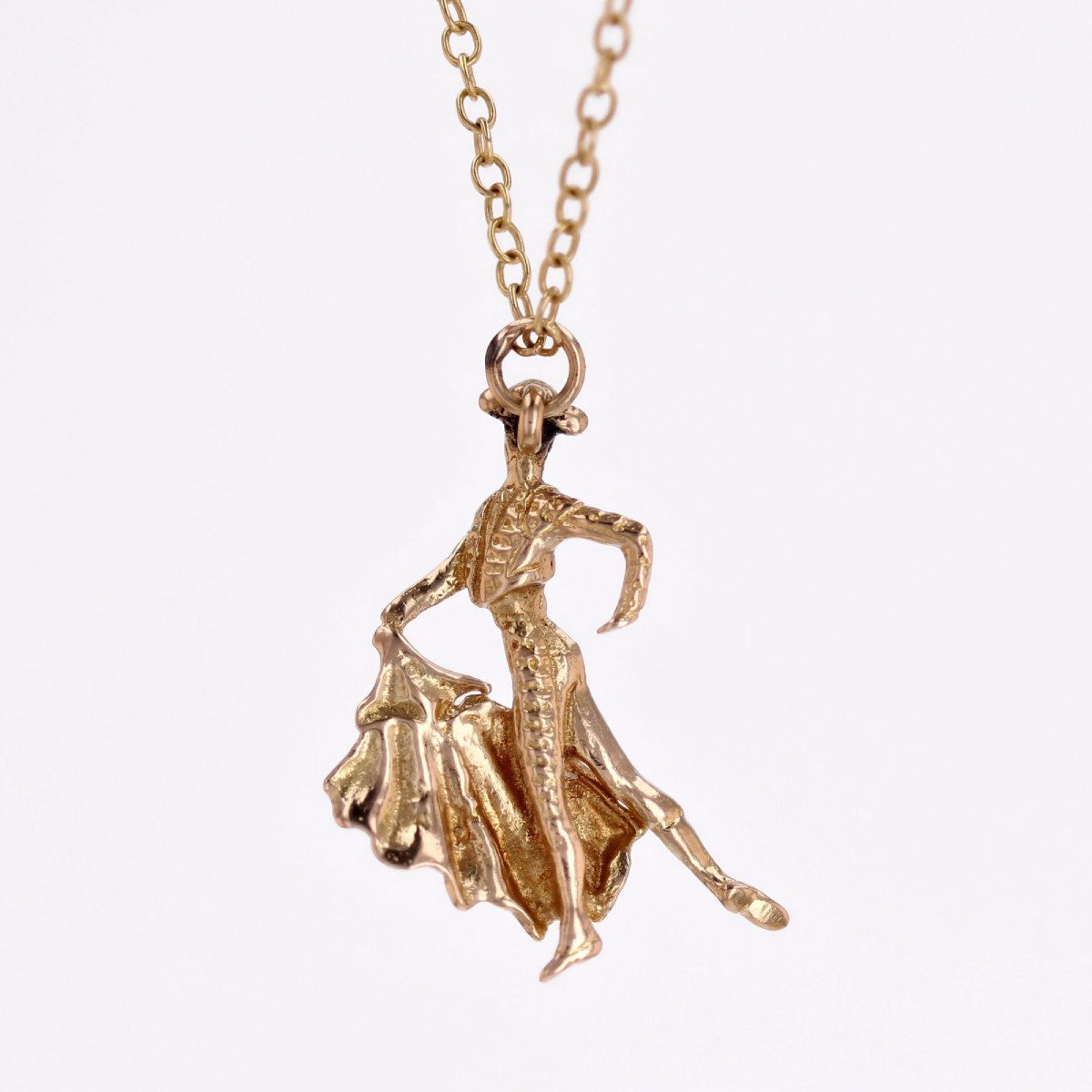 Torero Matador Yellow Gold Charm Pendant-photo-4