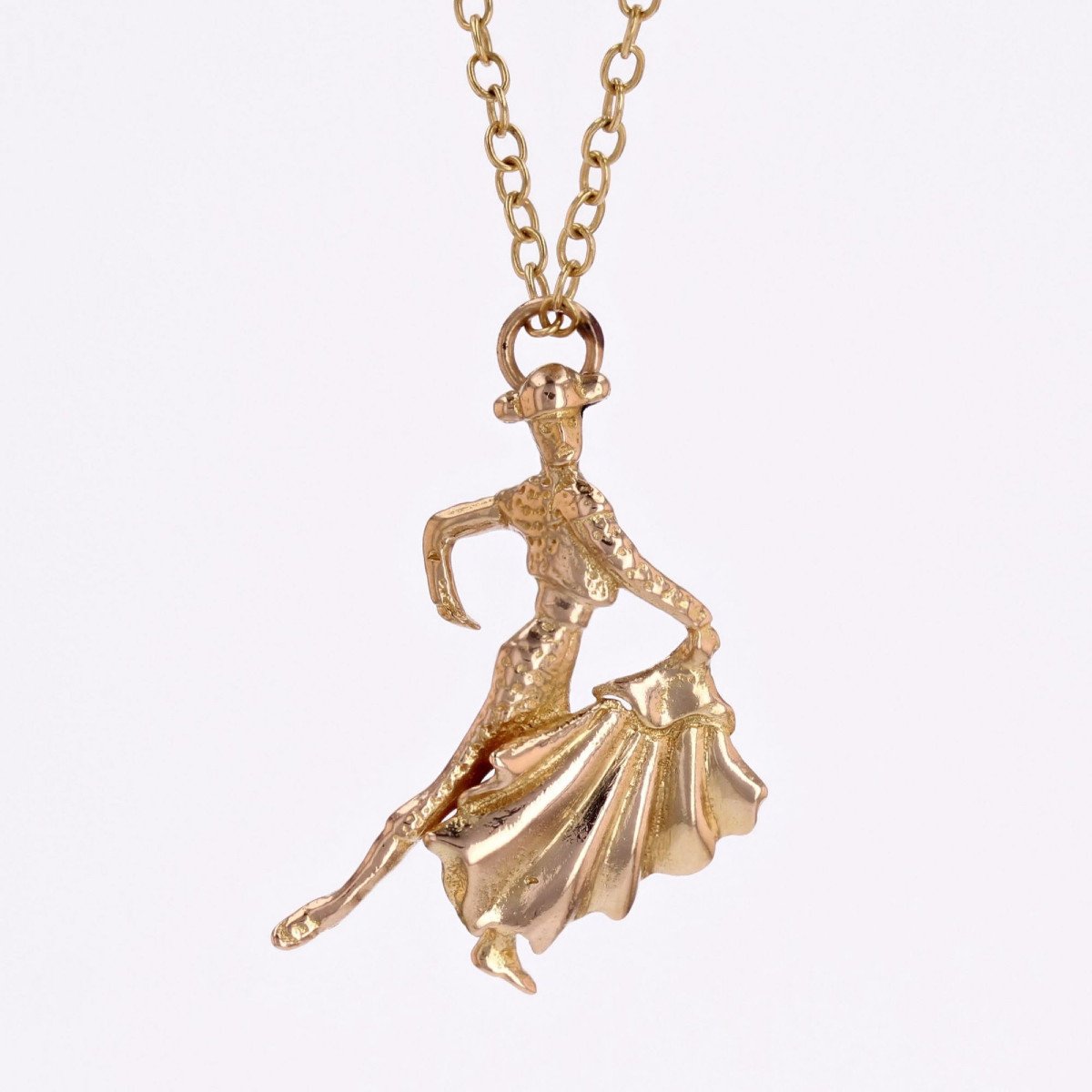 Torero Matador Yellow Gold Charm Pendant-photo-5