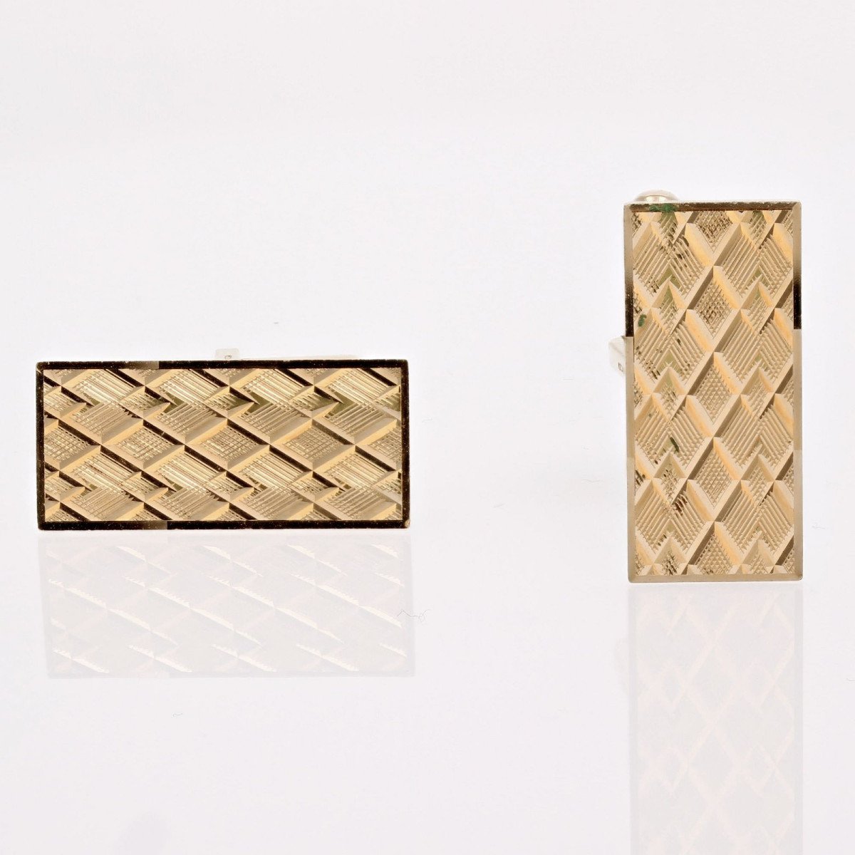 Chiseled Gold Cufflinks-photo-3