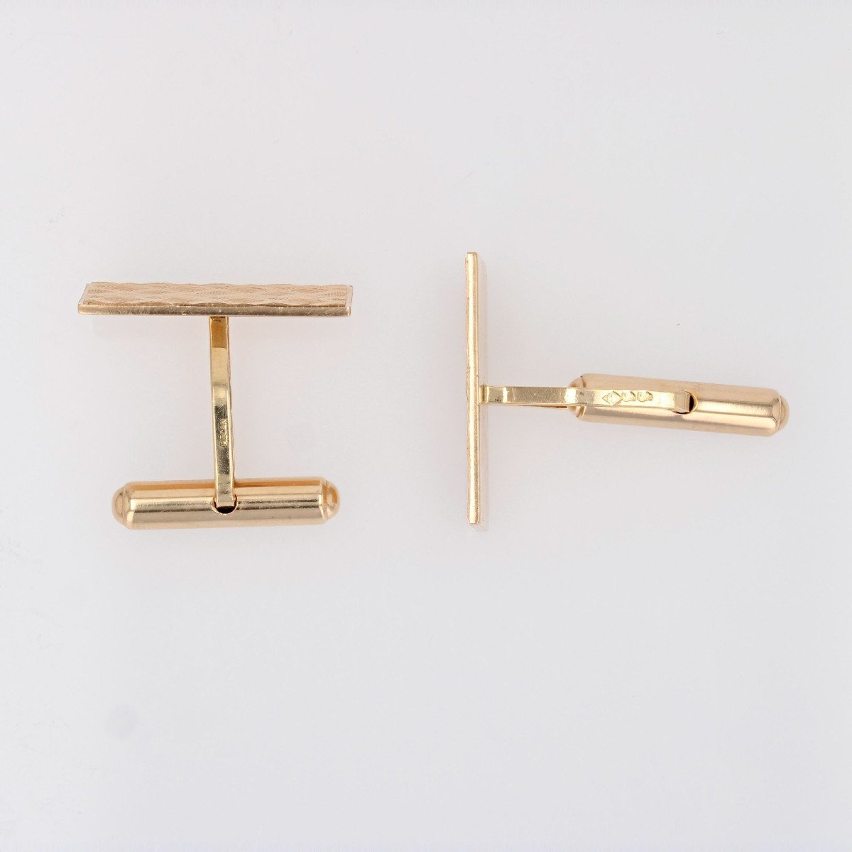 Chiseled Gold Cufflinks-photo-3