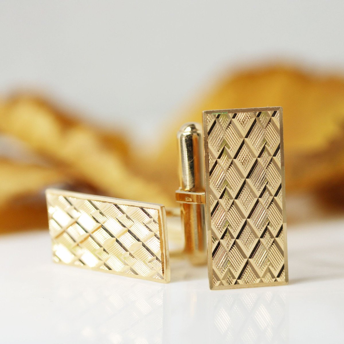 Chiseled Gold Cufflinks-photo-5