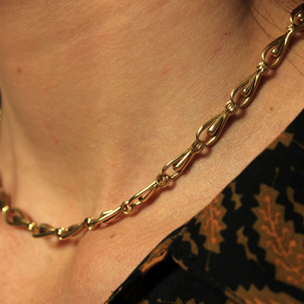 Yellow Gold Clasp Mesh Chain-photo-4