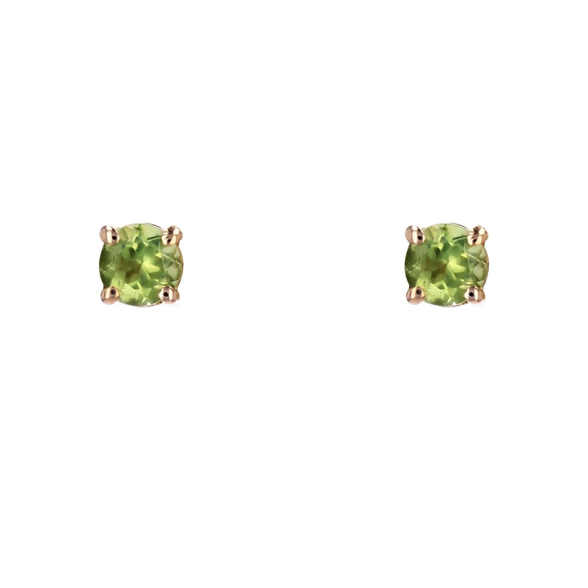 Yellow Gold Peridot Stud Earrings