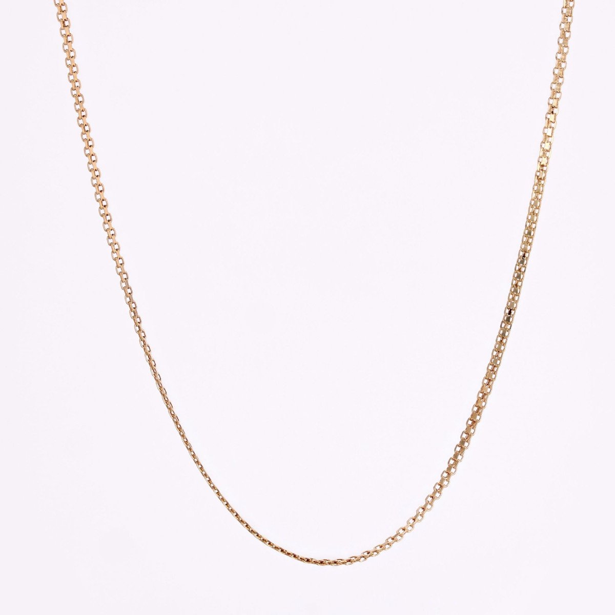 Yellow Gold Flat Mesh Chain-photo-4