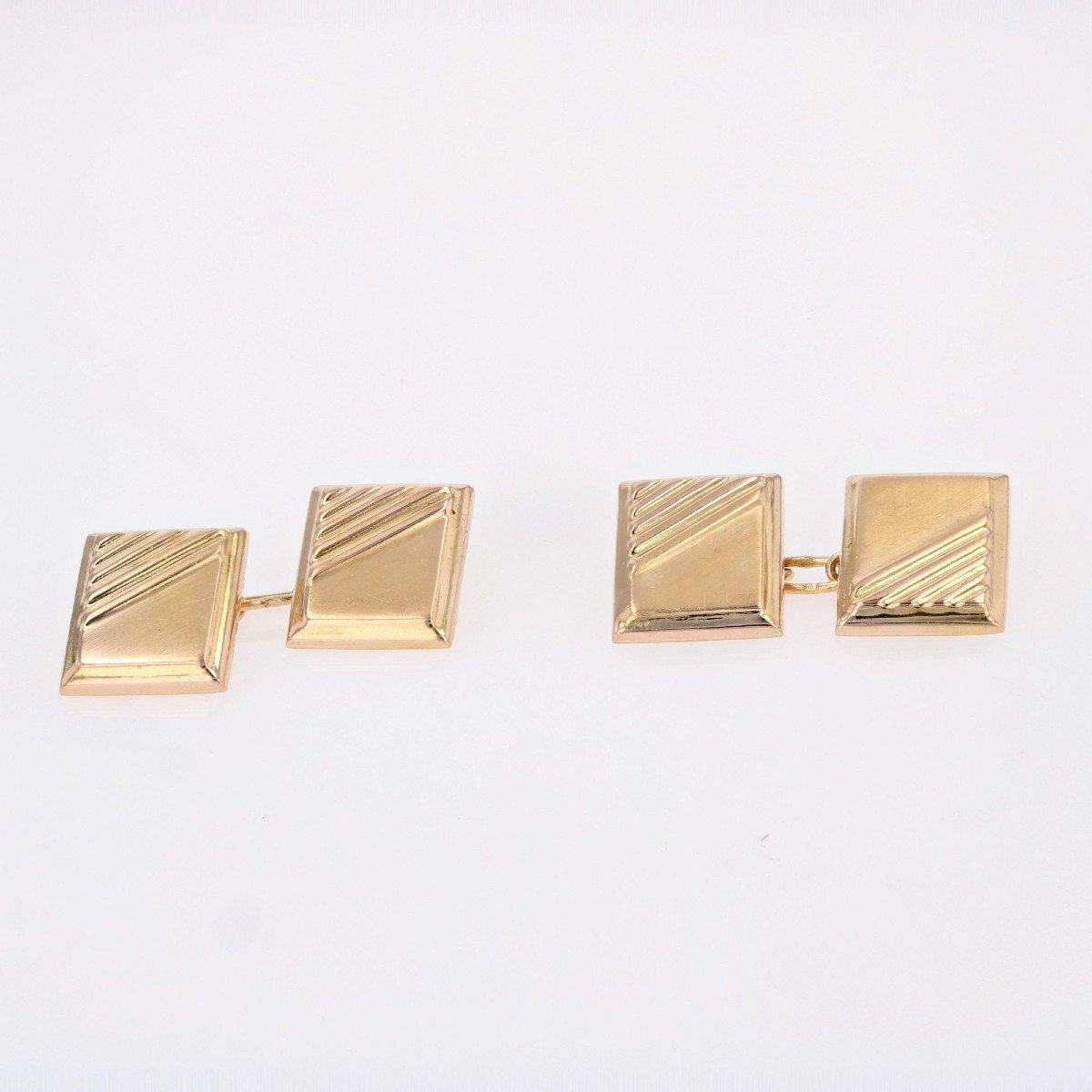 Rectangular Gold Cufflinks-photo-3