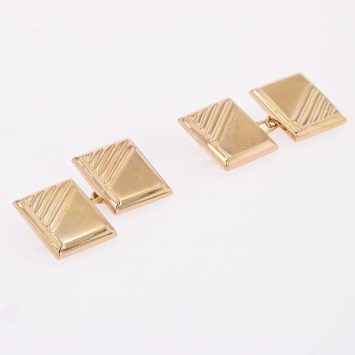 Rectangular Gold Cufflinks-photo-2