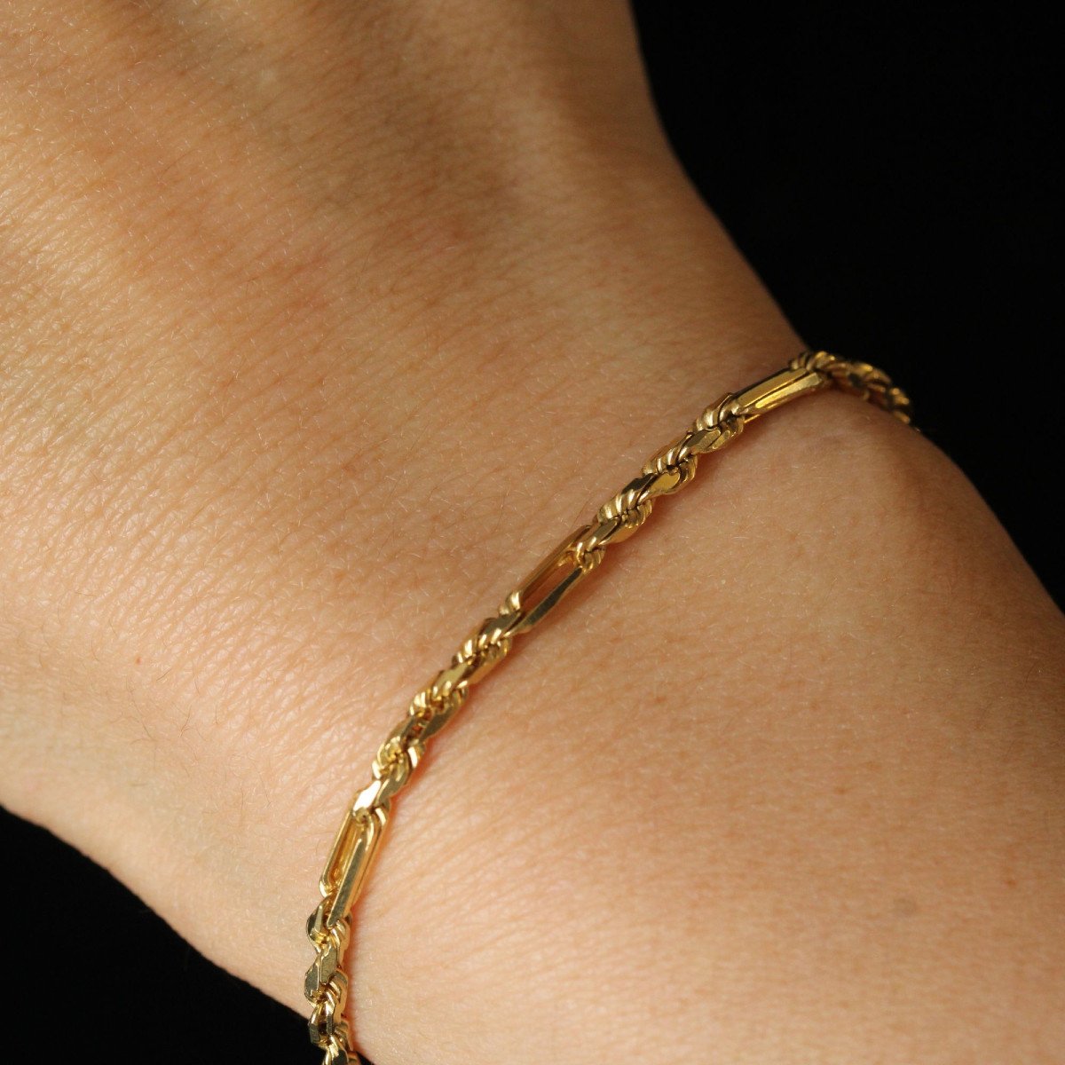 Bracelet Or Torsadé Limé-photo-2