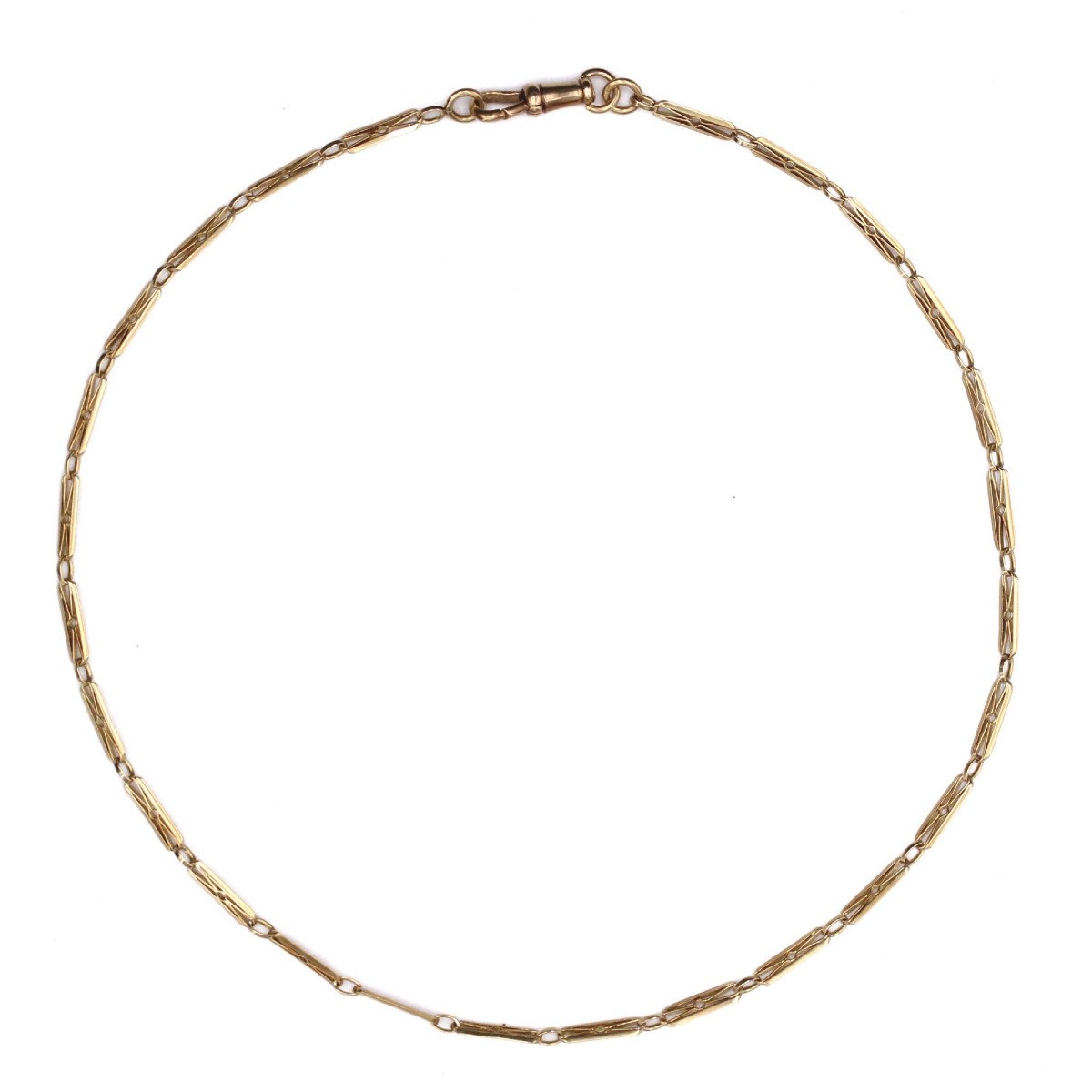 Yellow Gold Watch Chain Choker-photo-4