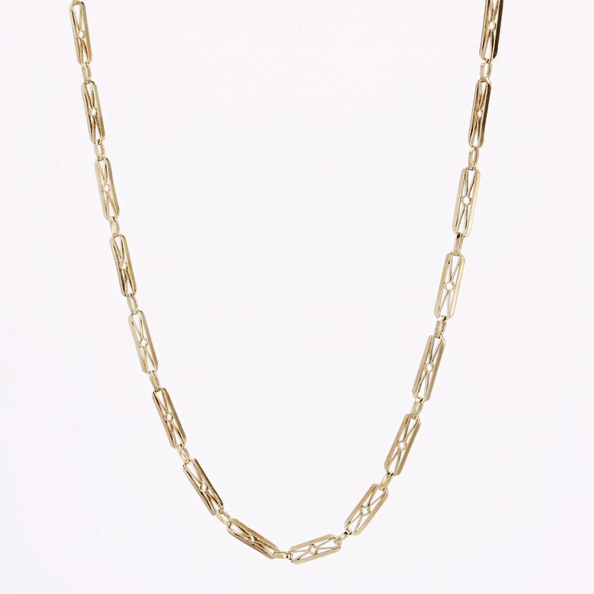 Yellow Gold Watch Chain Choker-photo-2