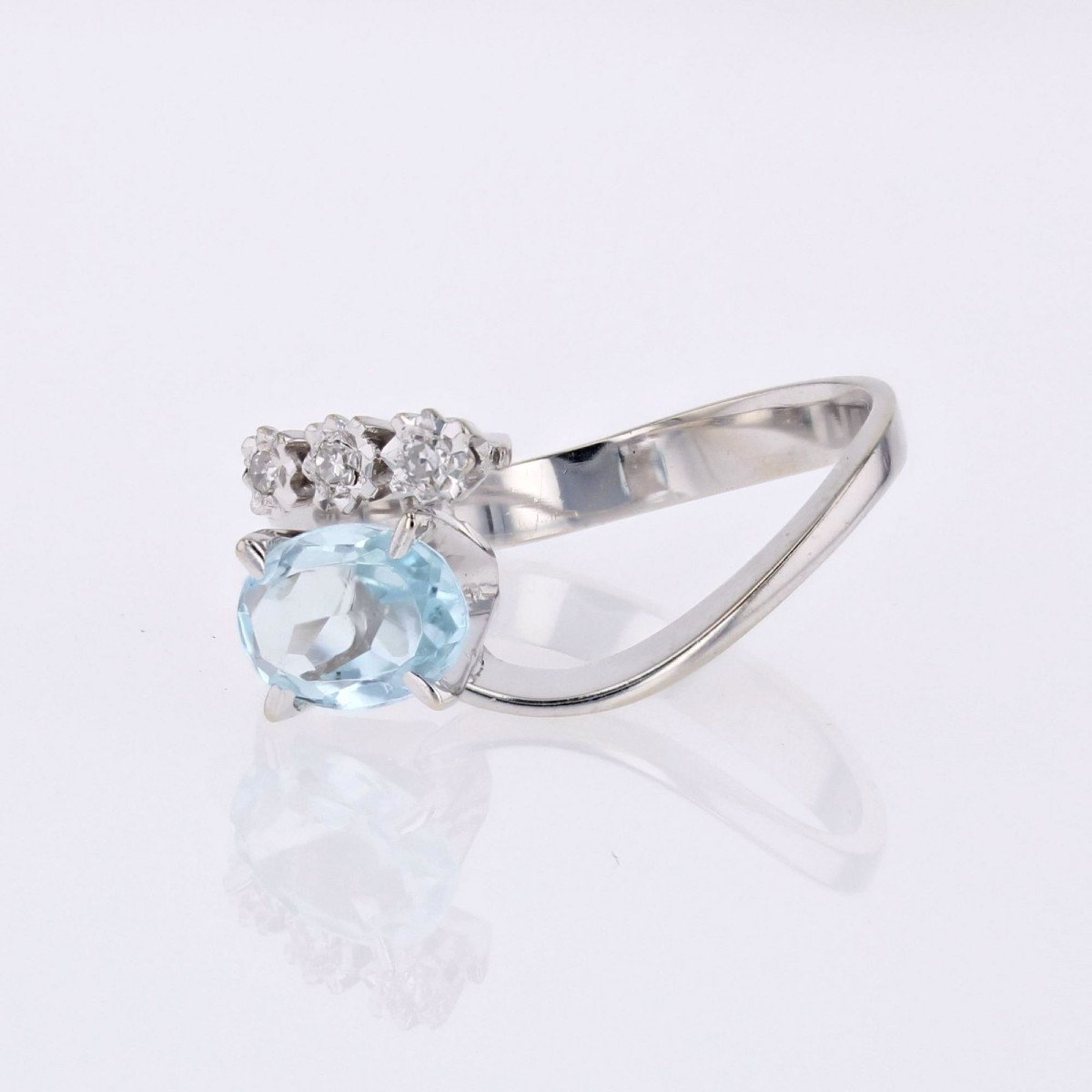 Vintage Aquamarine And Diamond Ring-photo-4