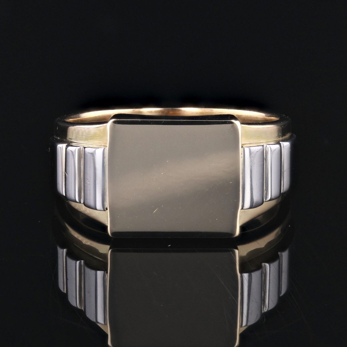 Art Deco Signet Ring To Engrave Gold And Platinum-photo-1