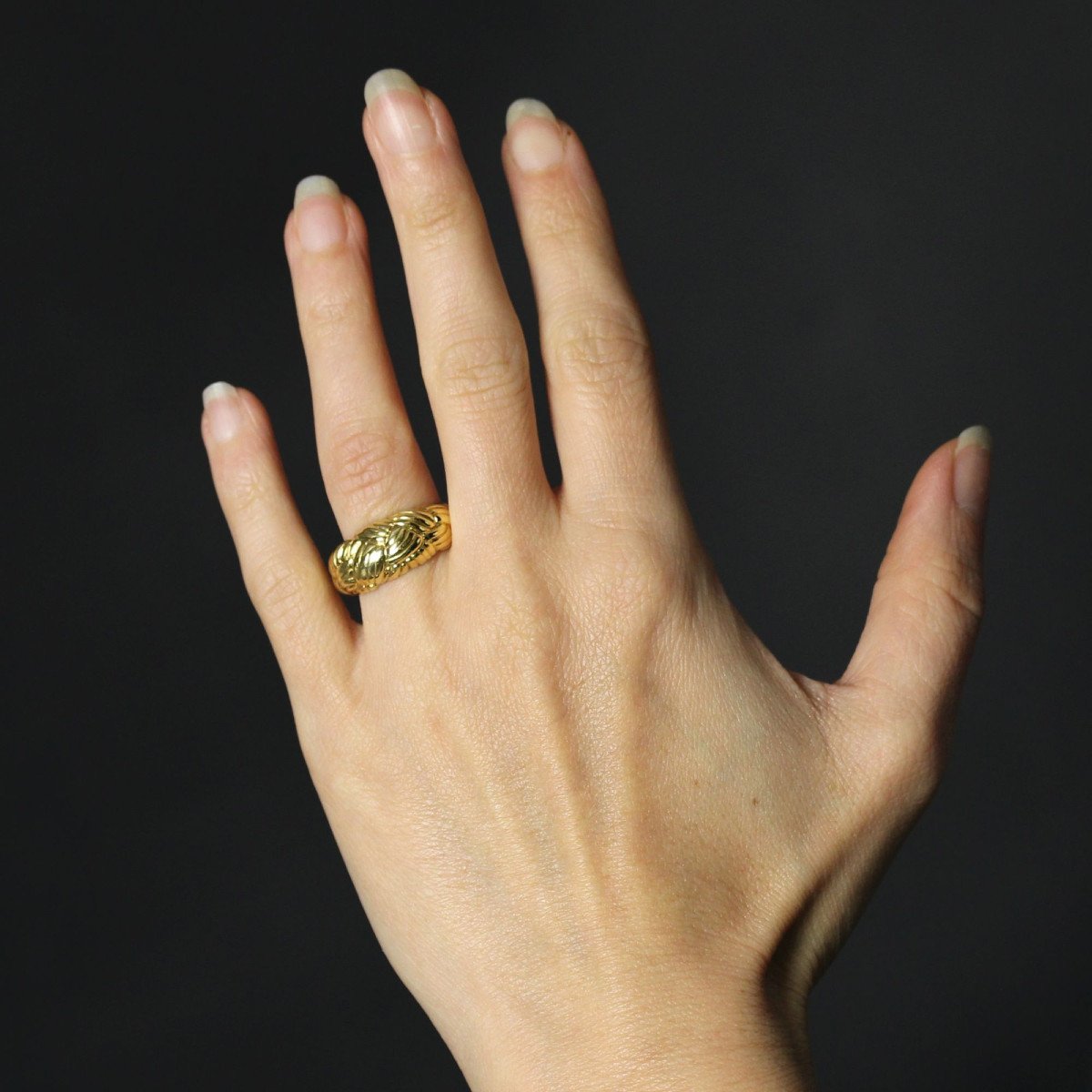 Braided Yellow Gold Ring-photo-2