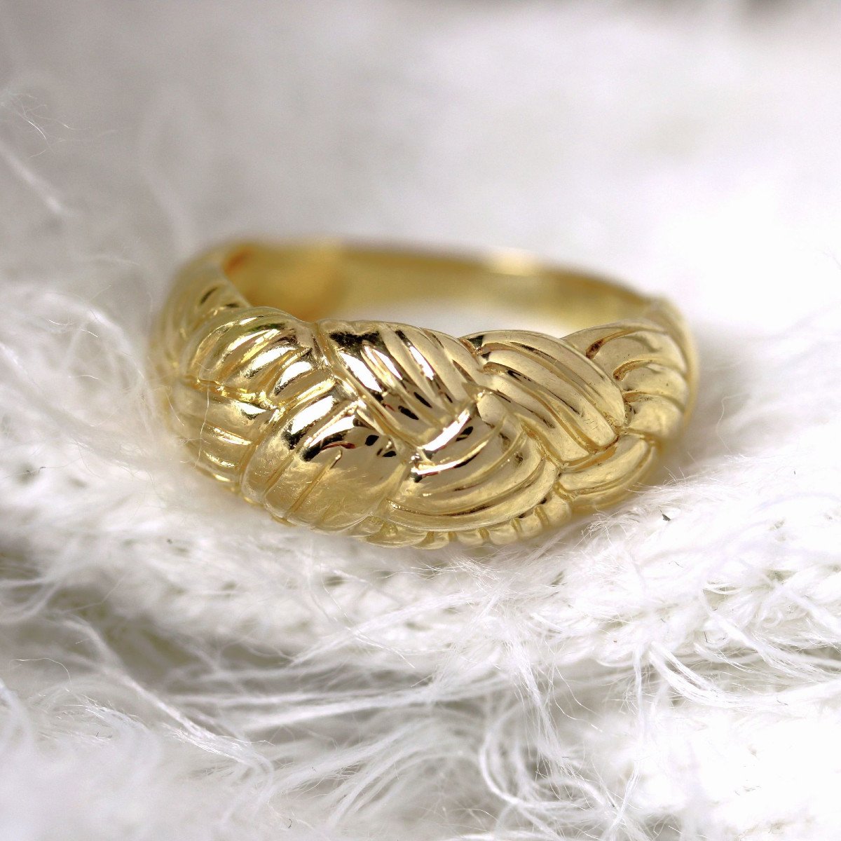 Braided Yellow Gold Ring-photo-3