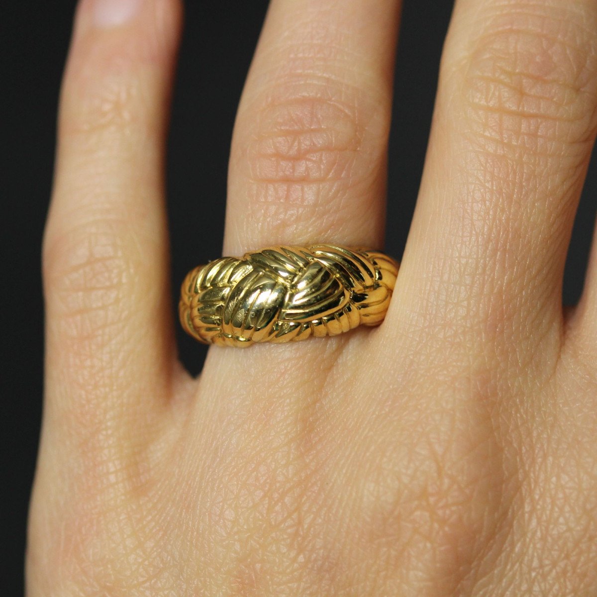 Braided Yellow Gold Ring-photo-2