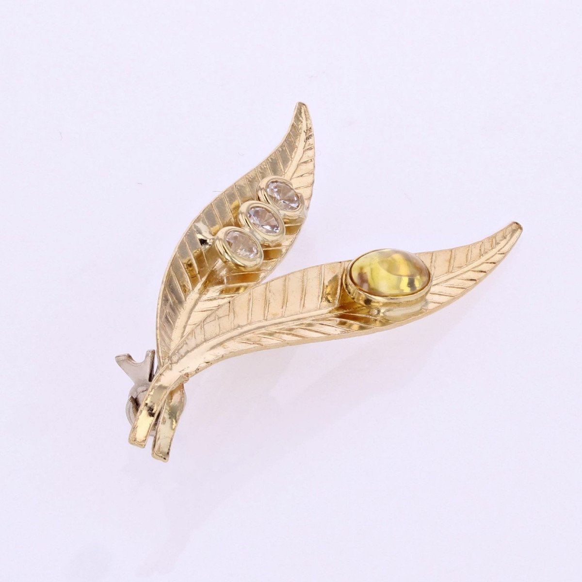 Double Leaf Gold Brooch-photo-1