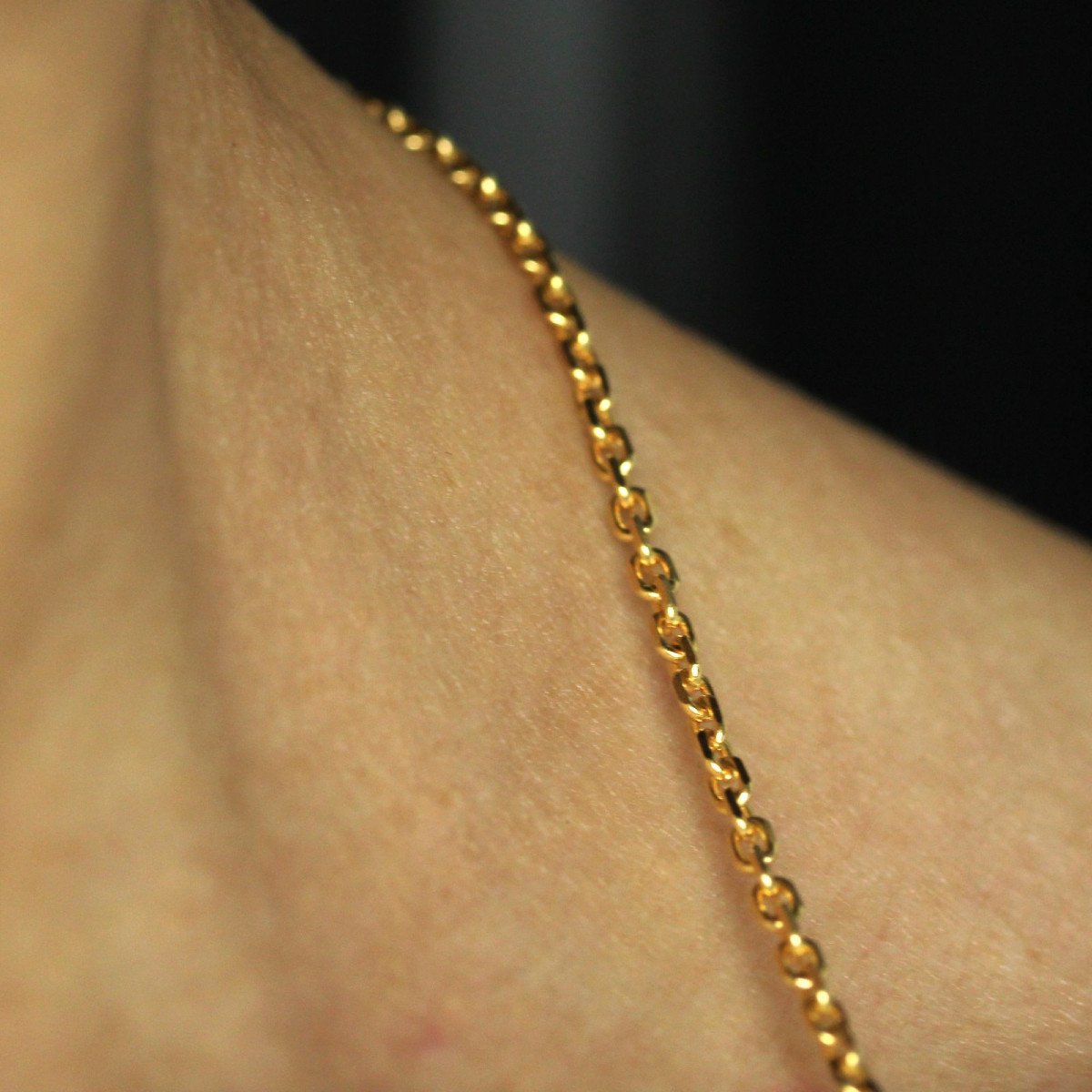 Gold Chain, Filed Link-photo-2