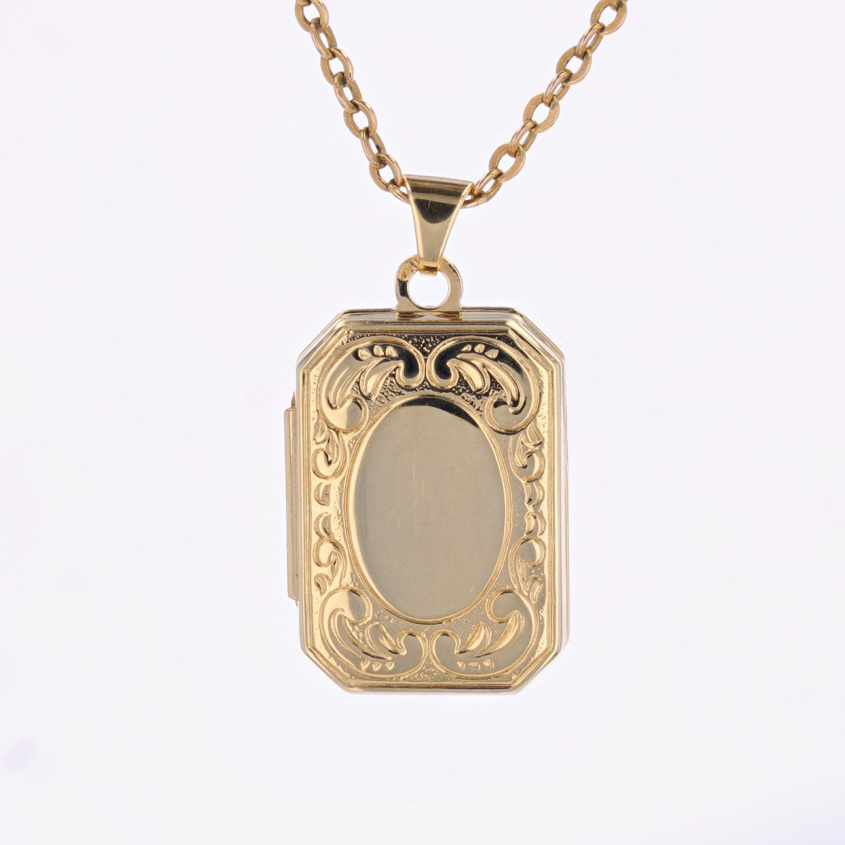 Pendentif Médaillon Or Jaune Rectangulaire-photo-6