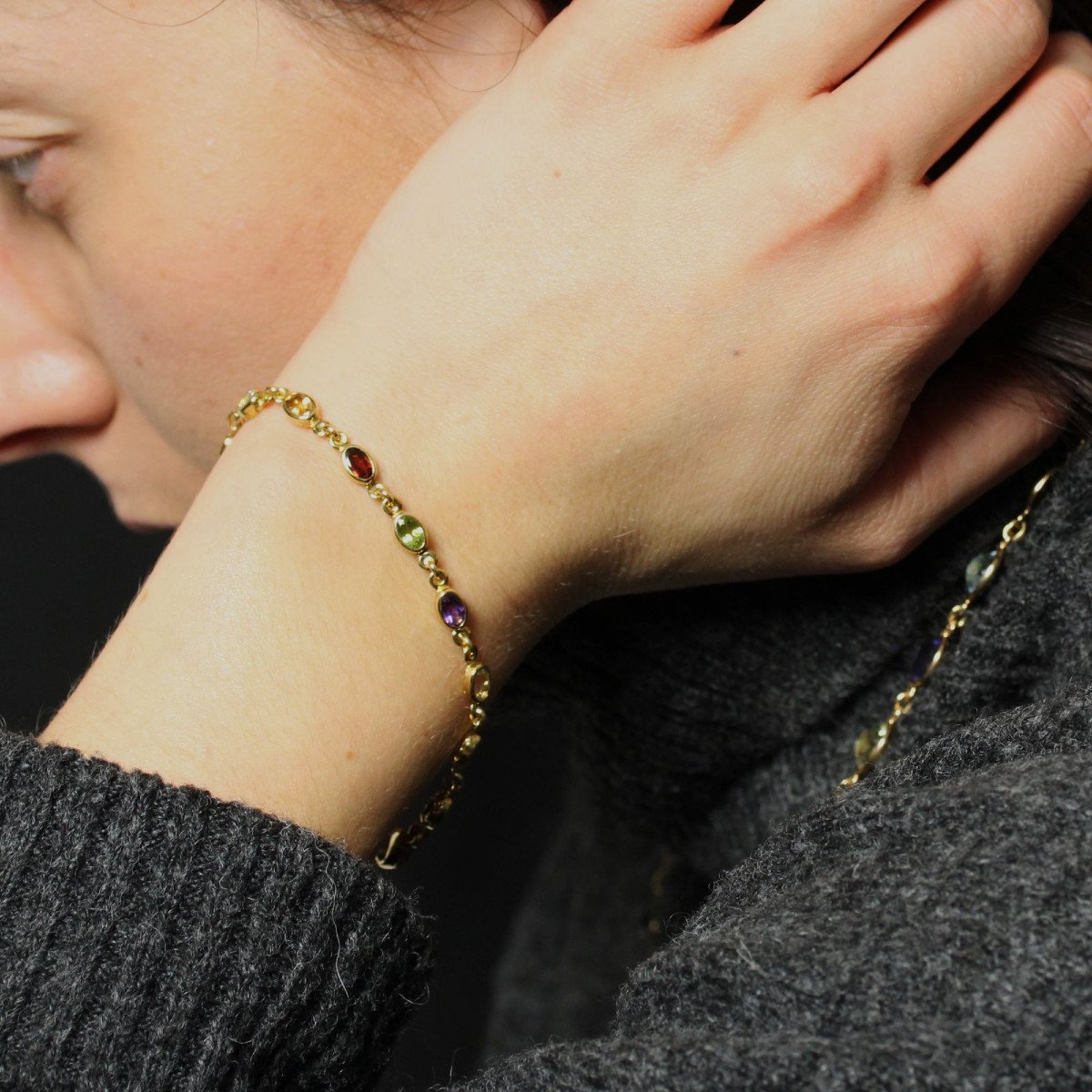 Bracelet Or Jaune Pierres Fines d'Occasion-photo-2