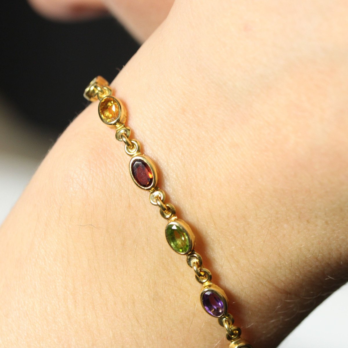 Bracelet Or Jaune Pierres Fines d'Occasion-photo-2