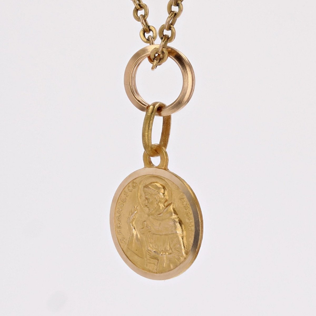 Small Medal Of Saint Francis Of Assisi-photo-2