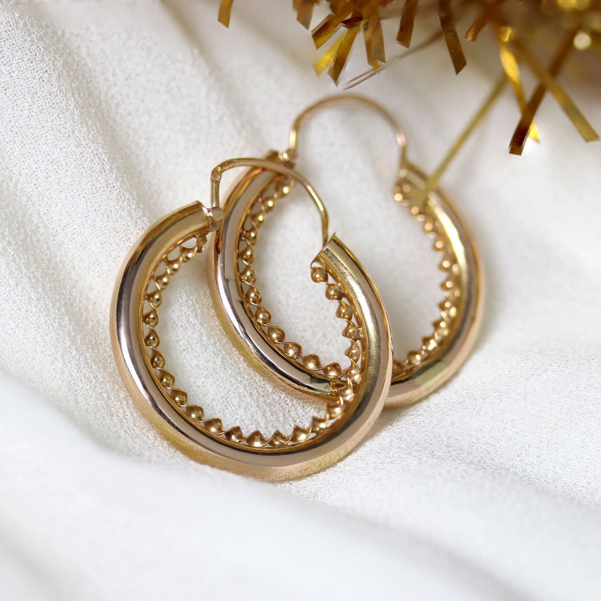 Rose Gold Hoop Earrings-photo-3