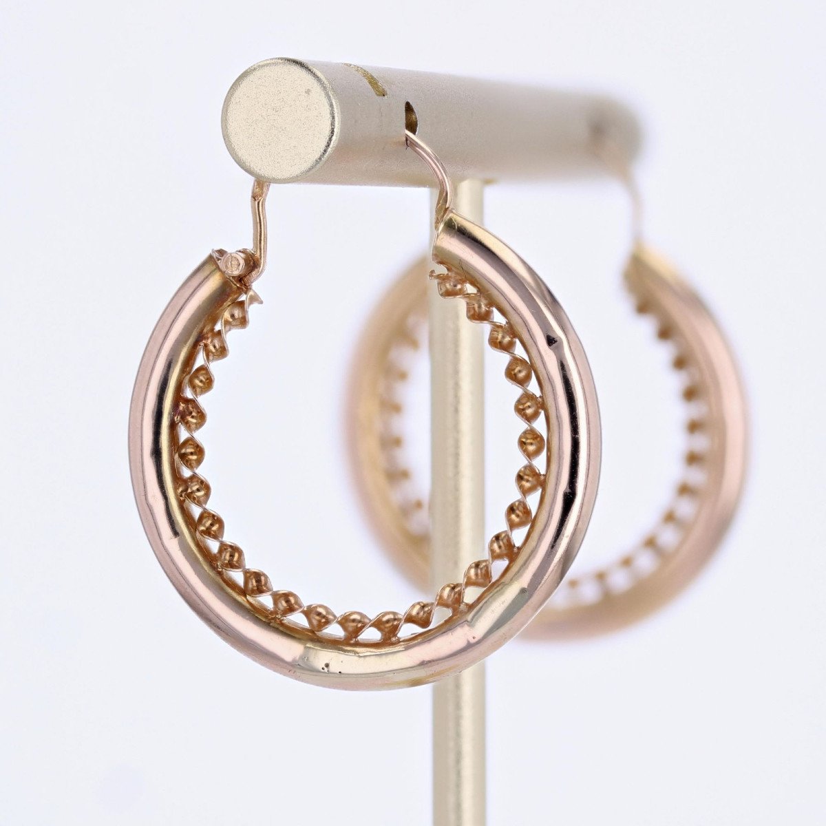 Rose Gold Hoop Earrings-photo-2