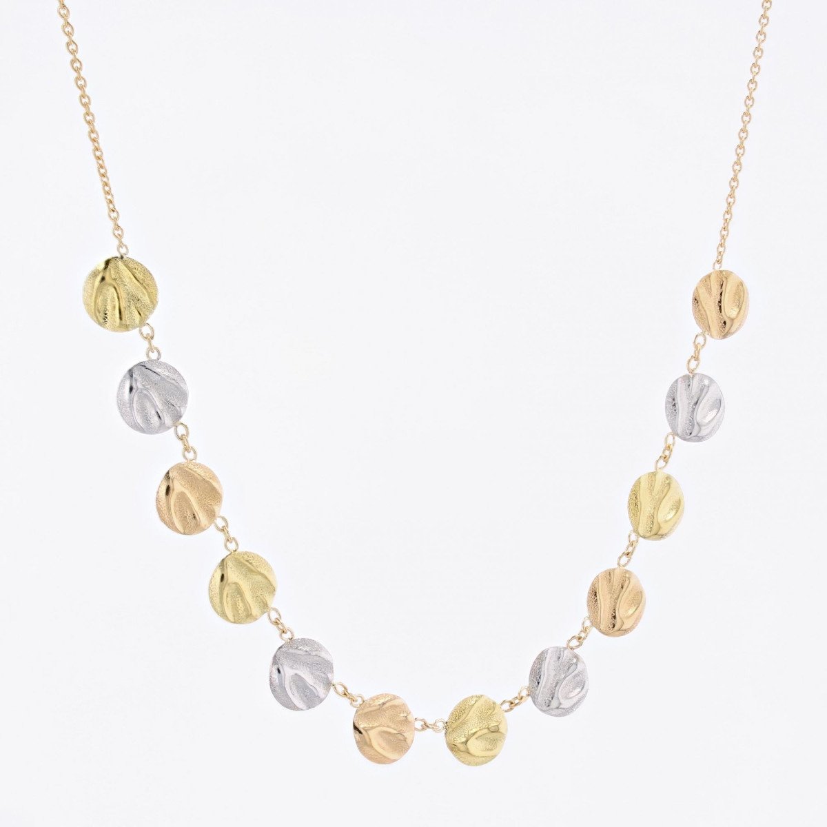 Fine 3 Gold Pastilles Necklace-photo-3