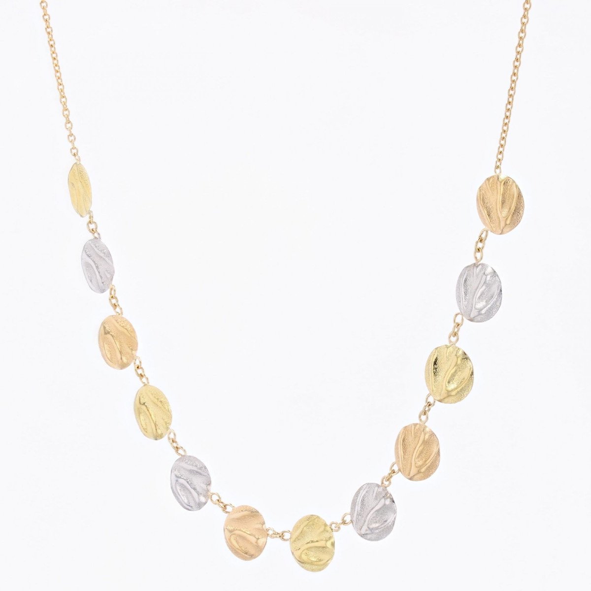 Fine 3 Gold Pastilles Necklace-photo-4