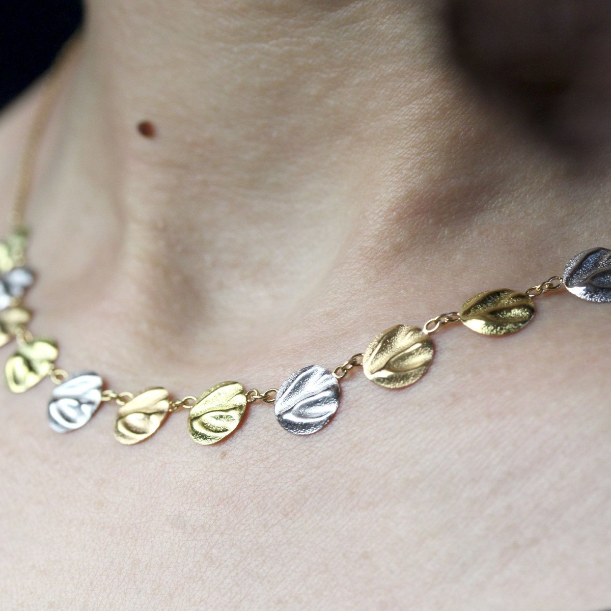 Fine 3 Gold Pastilles Necklace-photo-1